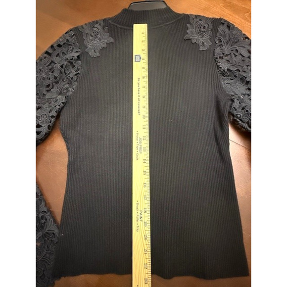 Generation Love Marcelena Womens Lace Combo Long Sleeve Sweater Black Sz XL $295 - Picture 9 of 9